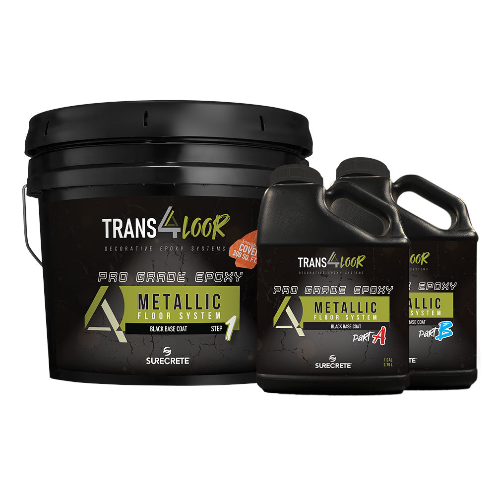 TRANS4LOOR Black Floor and Countertop Epoxy 2-gallon